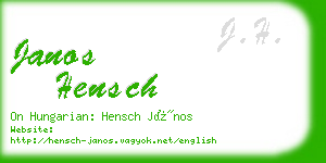 janos hensch business card